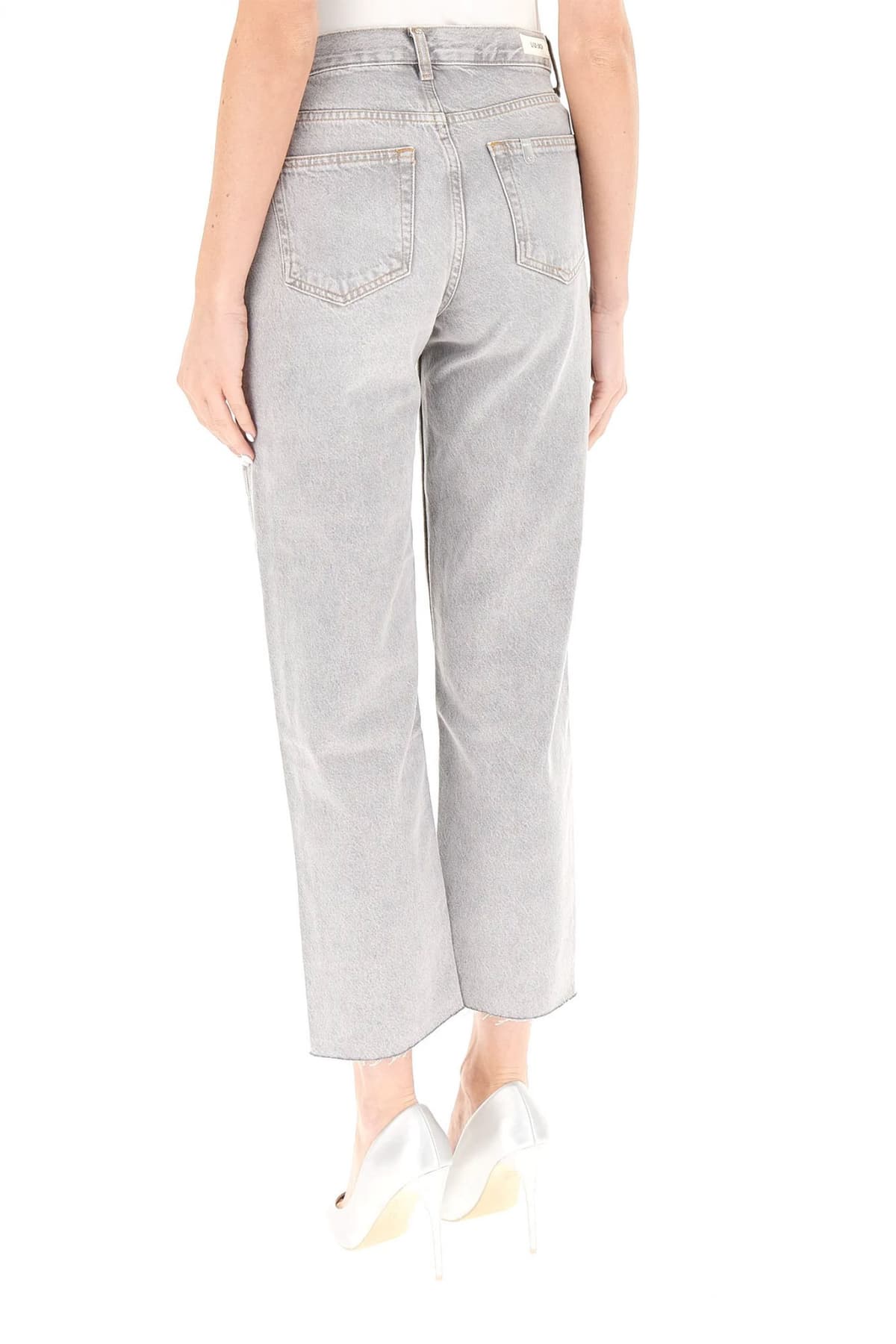 LIU-JO ΠΑΝΤΕΛΟΝΙ JEANS ΚΕΝΤΗΜΑ ΚΡΥΣΤΑΛΛΑ ΓΚΡΙ