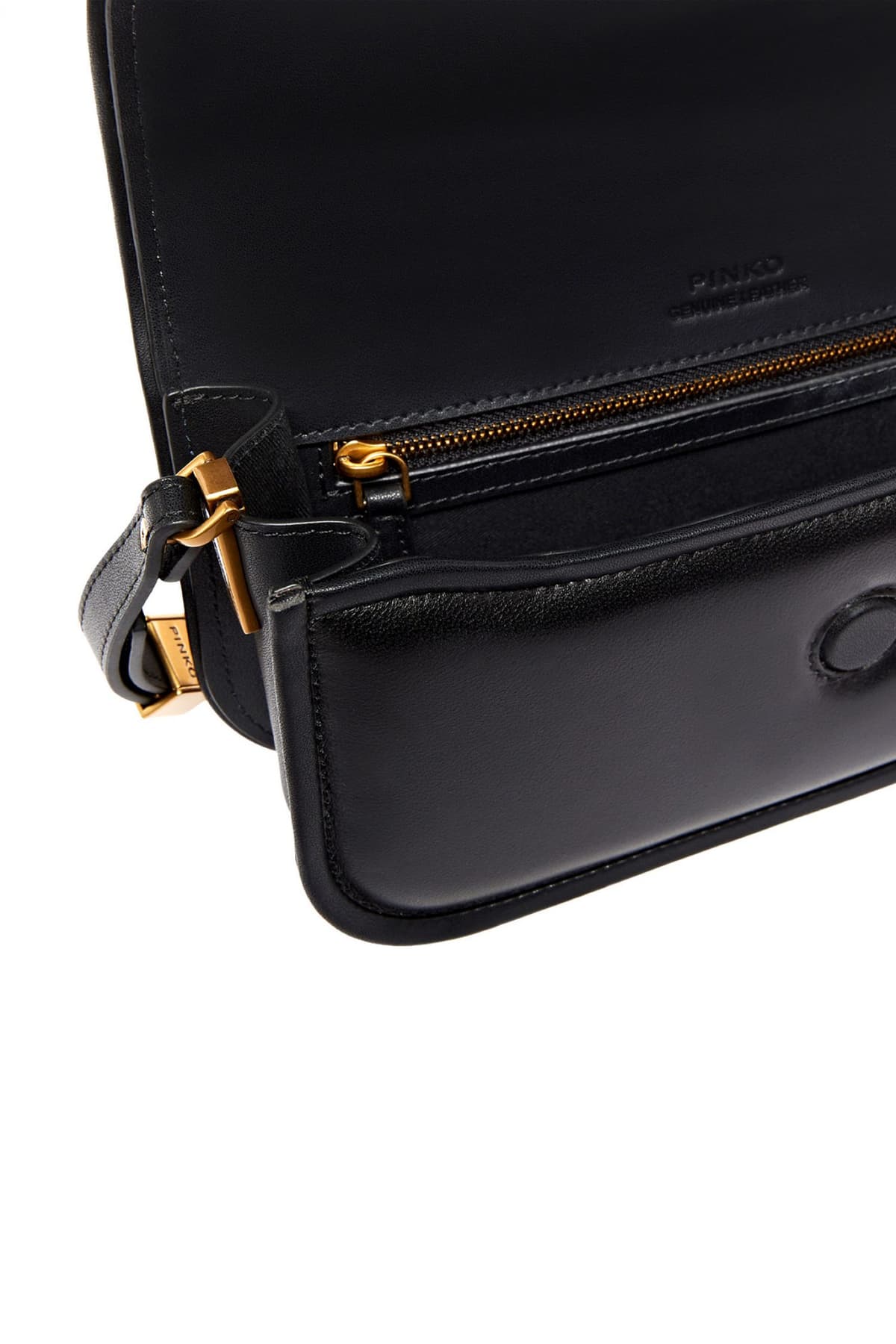 PINKO ΤΣΑΝΤΑ LOVE BOX BAGUETTE NAPPA + VITELLO SETA ΜΑΥΡΟ