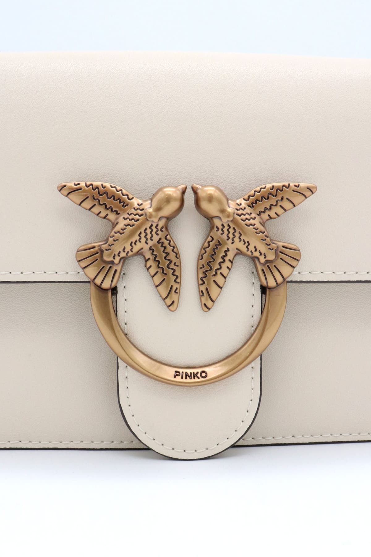 PINKO TΣANTAKI LOVE ONE MINI DC VITELLO SETA ΛΕΥΚΟ