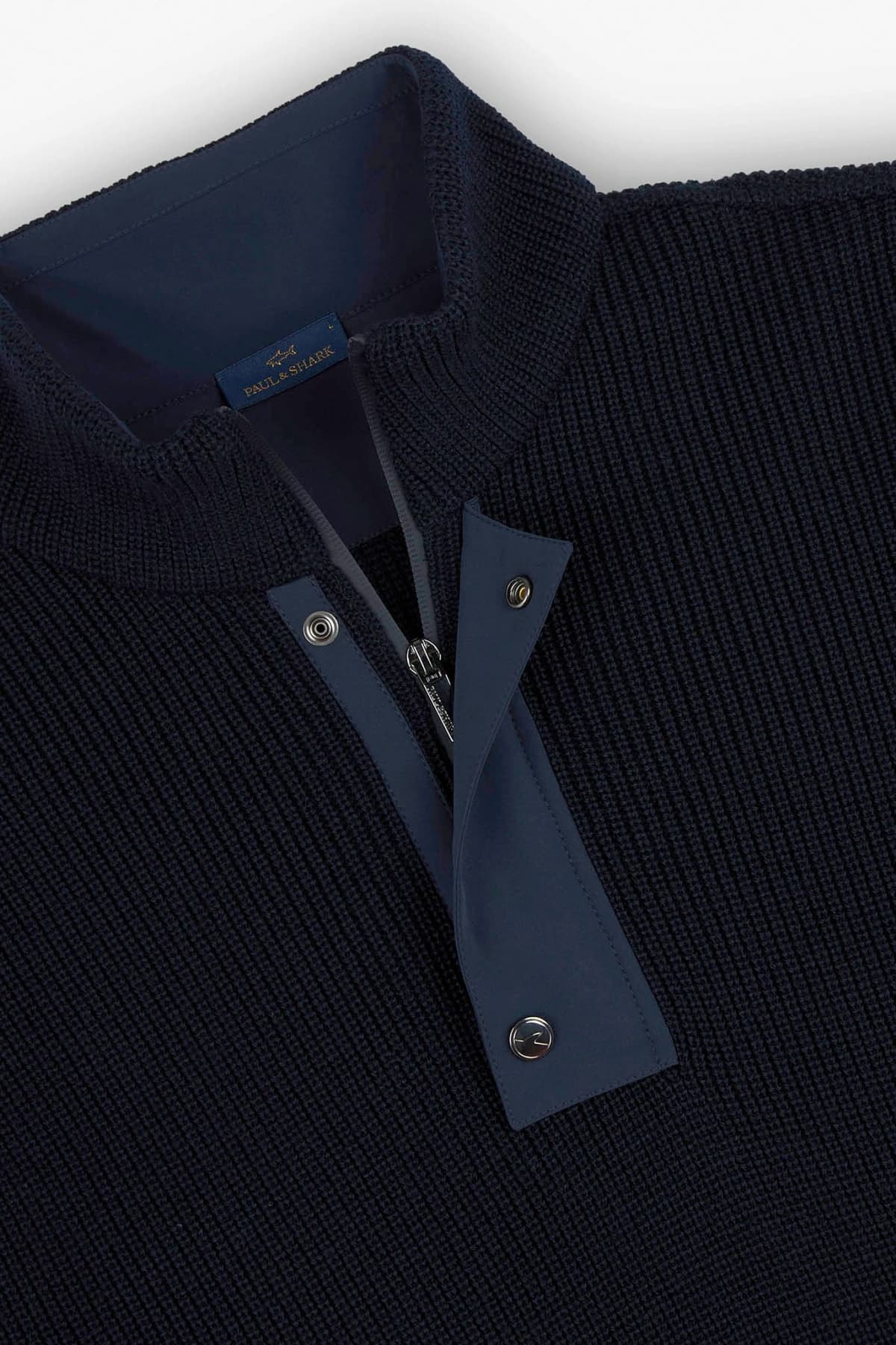 PAUL&SHARK ΠΛΕΚΤΟ HALFZIP LOGO ΜΠΛΕ