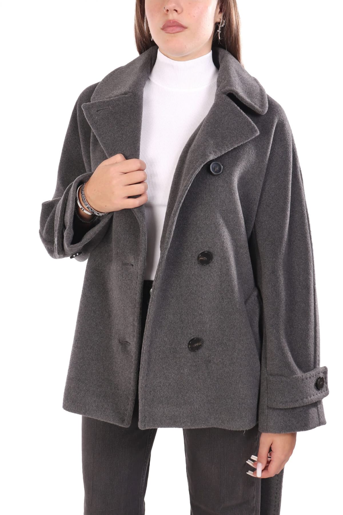 MARELLA ΠΑΛΤΟ DOVERE ΣΤΑΥΡΩΤΟ ΑΠΟΣΠΩΜΕΝΗ ΖΩΝΗ ΓΚΡΙ