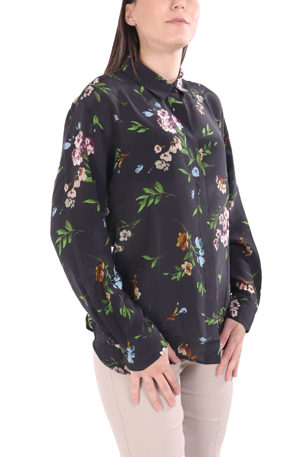 MARELLA ΠΟΥΚΑΜΙΣΟ FLORAL FARETRA ΜΑΥΡΟ