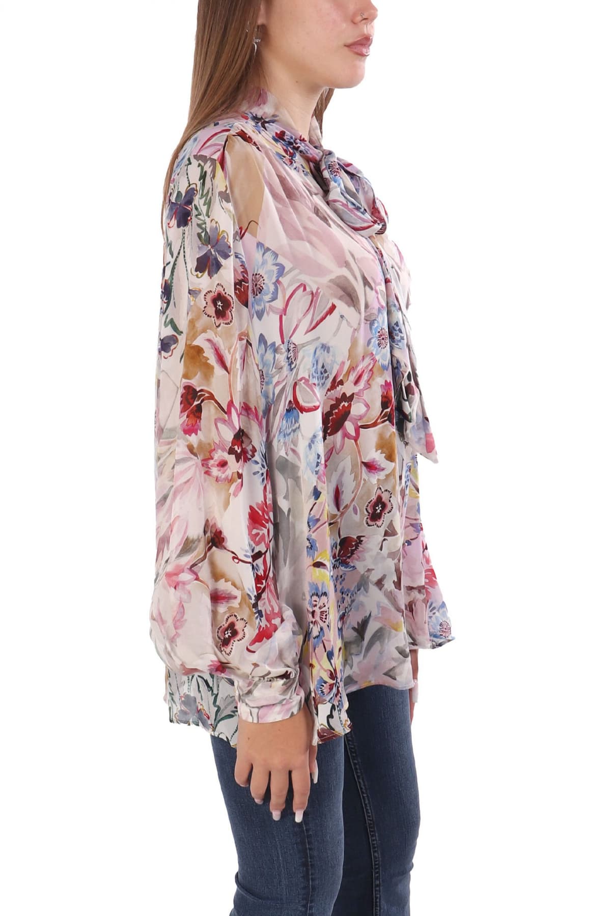 MARELLA ΠΟΥΚΑΜΙΣΟ ΔΕΣΙΜΟ ΛΑΙΜΟ BRUCCO FLORAL MULTI ΜΠΕΖ-ΓΚΡΙ