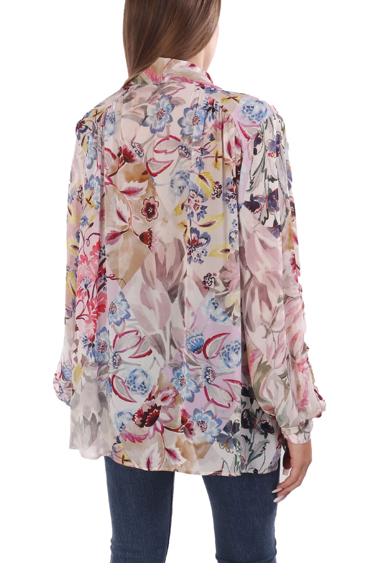 MARELLA ΠΟΥΚΑΜΙΣΟ ΔΕΣΙΜΟ ΛΑΙΜΟ BRUCCO FLORAL MULTI ΜΠΕΖ-ΓΚΡΙ