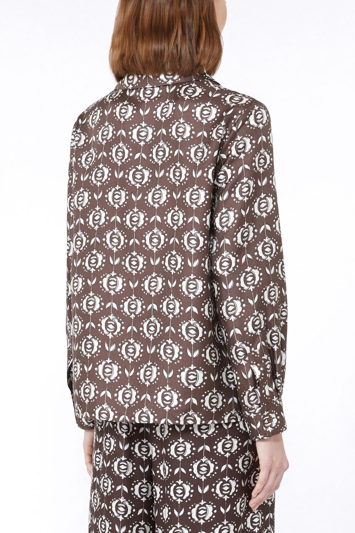 MAX MARA WEEKEND ΠΟΥΚΑΜΙΣΟ FLORAL ONCIA ΚΑΦΕ-ΕΚΡΟΥ