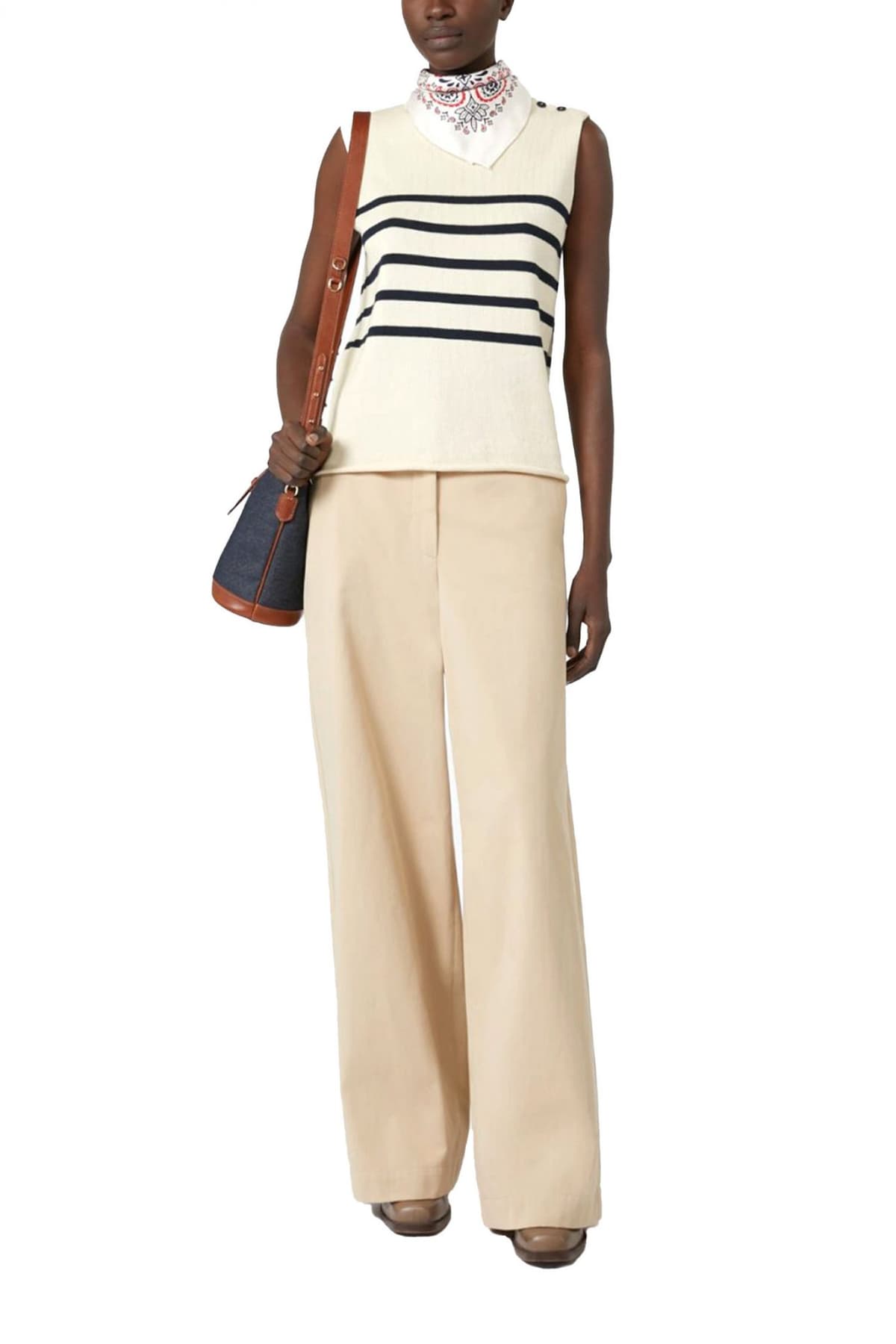 MAX MARA WEEKEND ΠΛΕΚΤΟ ΛΟΥΠΕΤΟ ΑΜΑΝΙΚΟ ΡΙΓΕ TROFEO ΕΚΡΟΥ