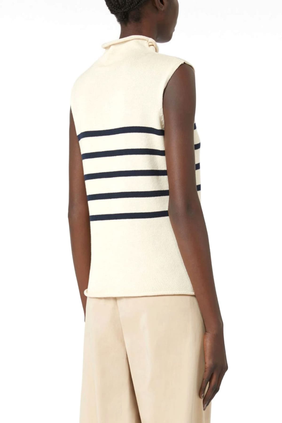 MAX MARA WEEKEND ΠΛΕΚΤΟ ΛΟΥΠΕΤΟ ΑΜΑΝΙΚΟ ΡΙΓΕ TROFEO ΕΚΡΟΥ