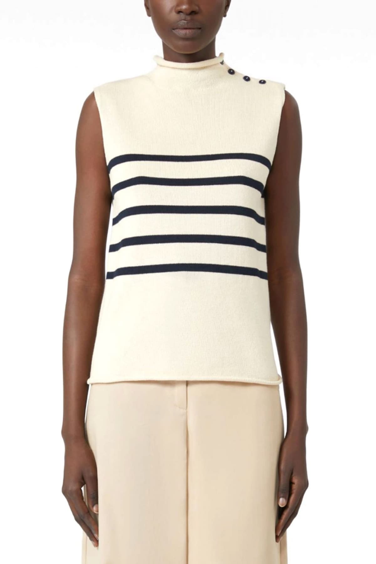 MAX MARA WEEKEND ΠΛΕΚΤΟ ΛΟΥΠΕΤΟ ΑΜΑΝΙΚΟ ΡΙΓΕ TROFEO ΕΚΡΟΥ