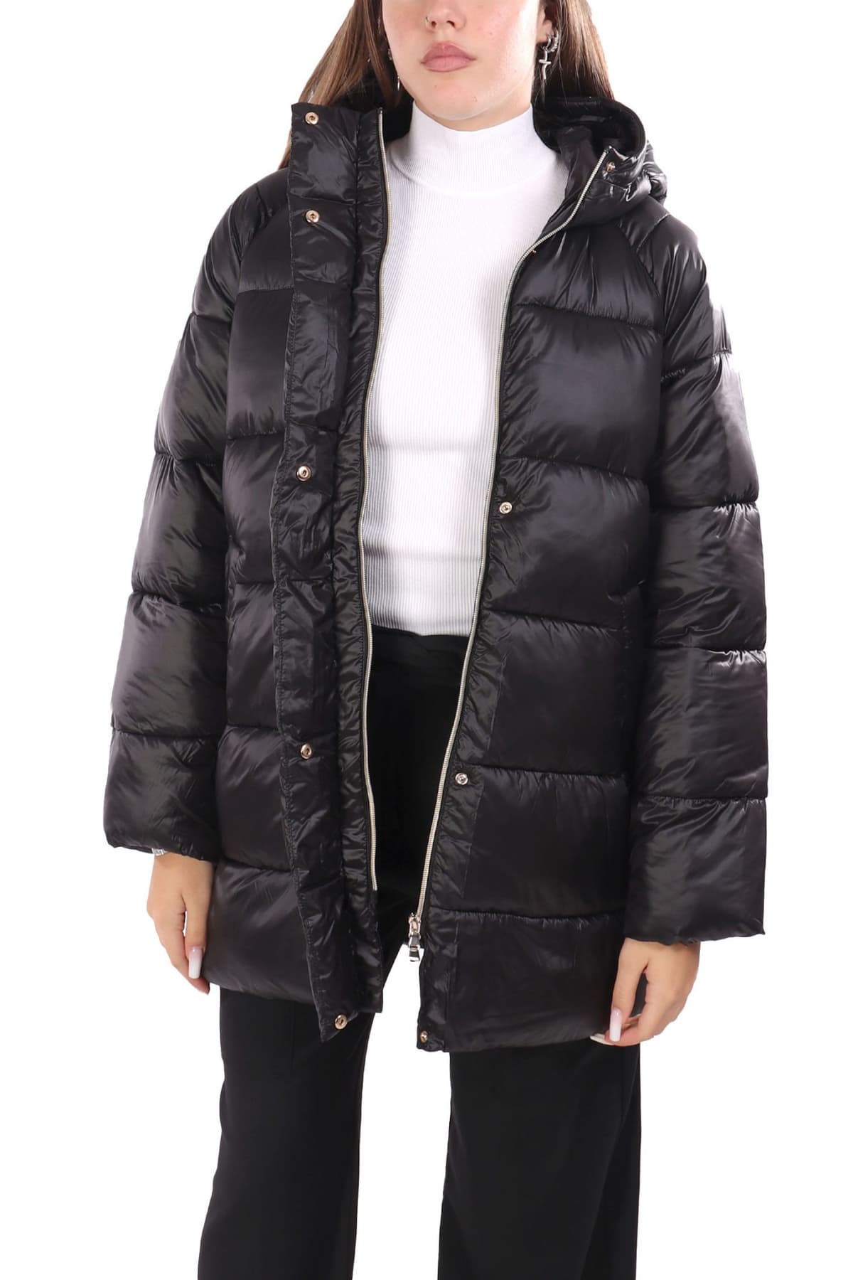 MARELLA EMME ΜΠΟΥΦΑΝ PUFFER HOODIE PONT ΜΑΥΡΟ