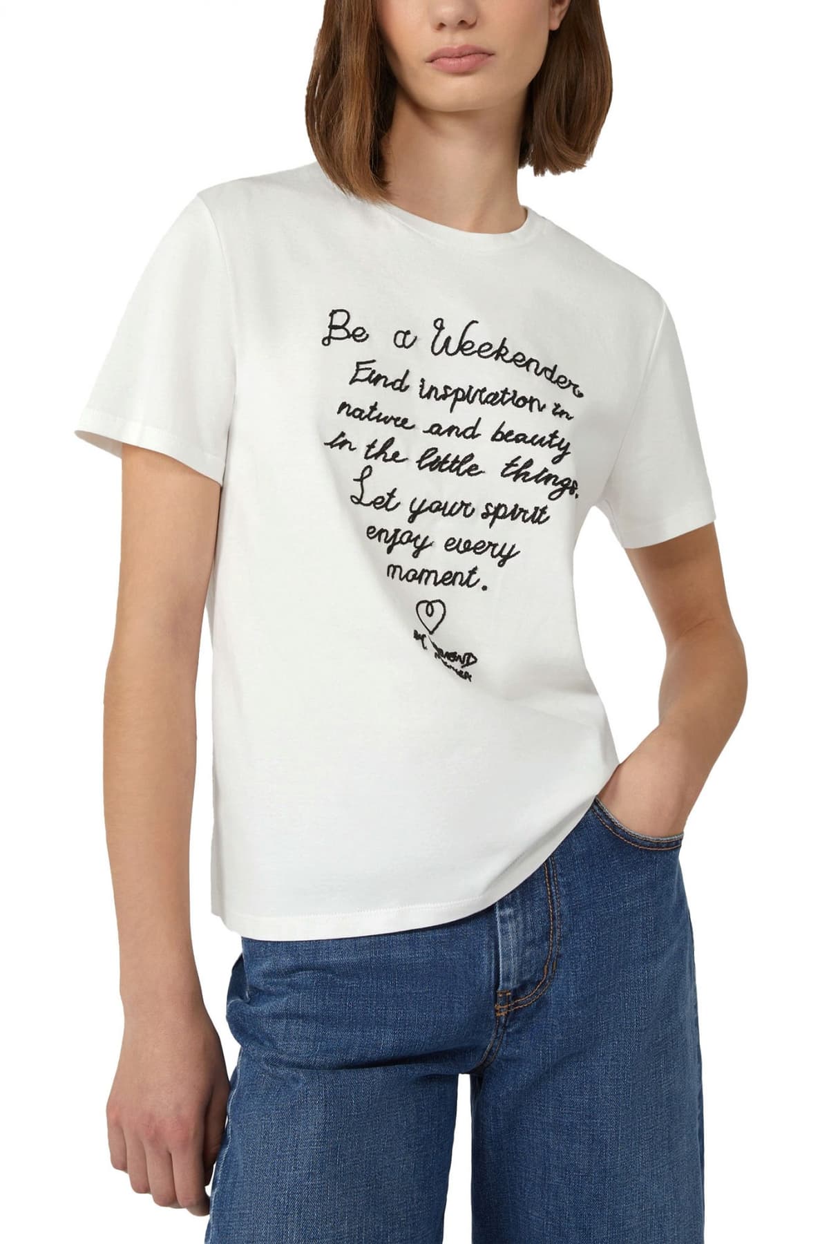 MAX MARA WEEKEND T-SHIRT ROUNDNECK ARA ΛΕΥΚΟ