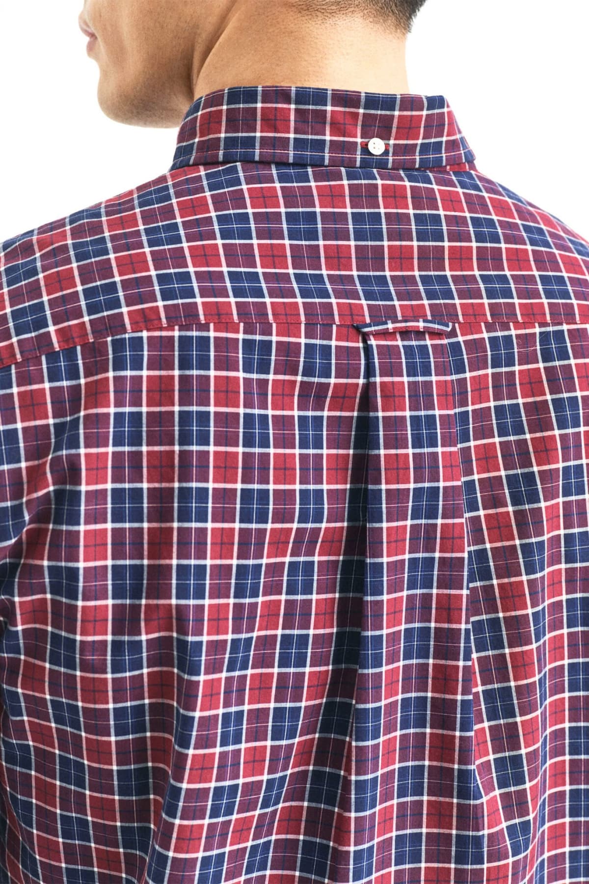 GANT ΠΟΥΚΑΜΙΣΟ ΚΑΡΩ REG CLASSIC POPLIN CHECK ΜΠΟΡΝΤΩ-ΜΠΛΕ
