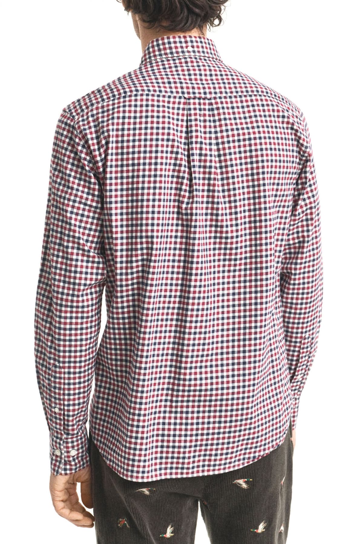 GANT ΠΟΥΚΑΜΙΣΟ ΚΑΡΩ REG TWILL GINGHAM SHIRT ΜΠΟΡΝΤΩ-ΜΠΛΕ-ΕΚΡΟΥ