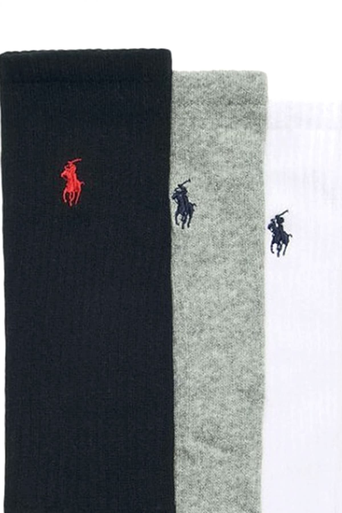 RALPH LAUREN ΚΑΛΤΣΕΣ 3PAIRS LOGO ΜΑΥΡΟ-ΛΕΥΚΟ-ΓΚΡΙ