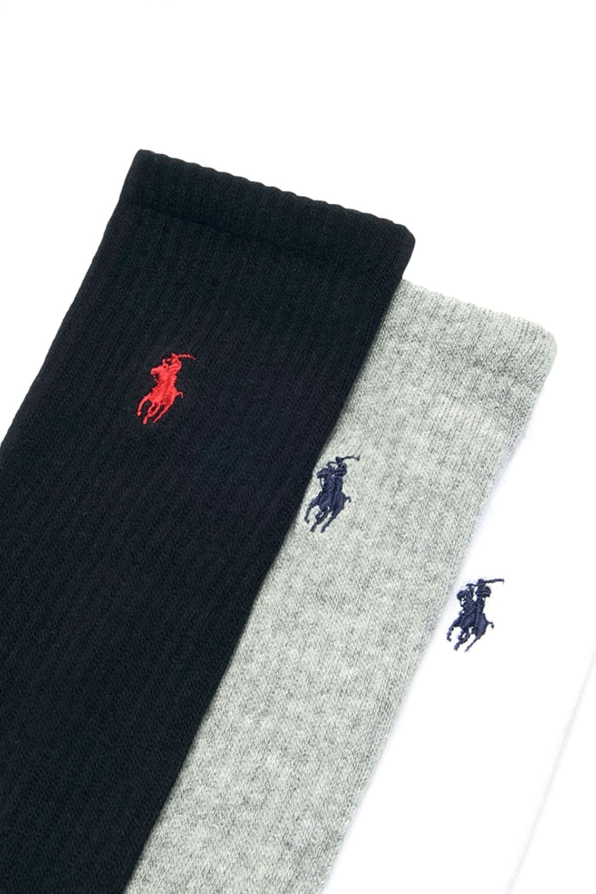 RALPH LAUREN ΚΑΛΤΣΕΣ 3PAIRS LOGO ΜΑΥΡΟ-ΛΕΥΚΟ-ΓΚΡΙ