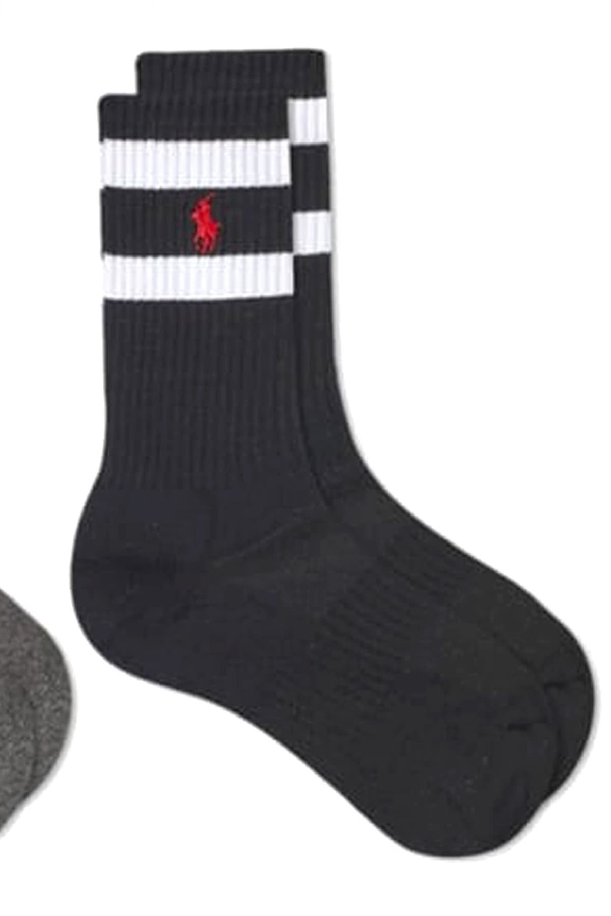 RALPH LAUREN ΚΑΛΤΣΕΣ 3PAIRS ΡΙΓΕ LOGO ΜΑΥΡΟ-ΛΕΥΚΟ-ΓΚΡΙ