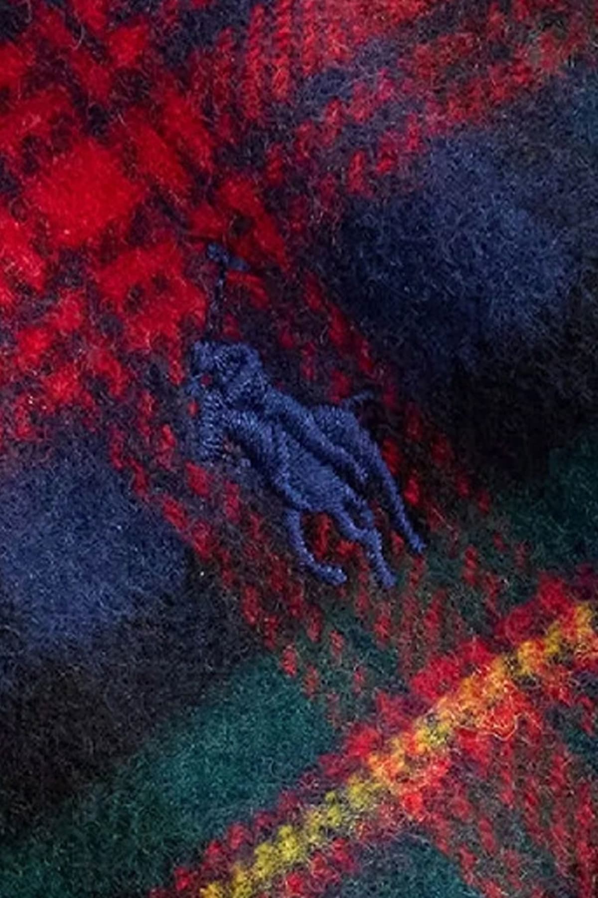 RALPH LAUREN ΚΑΣΚΩΛ ΚΑΡΩ LOGO MULTI ΚΟΚΚΙΝΟ