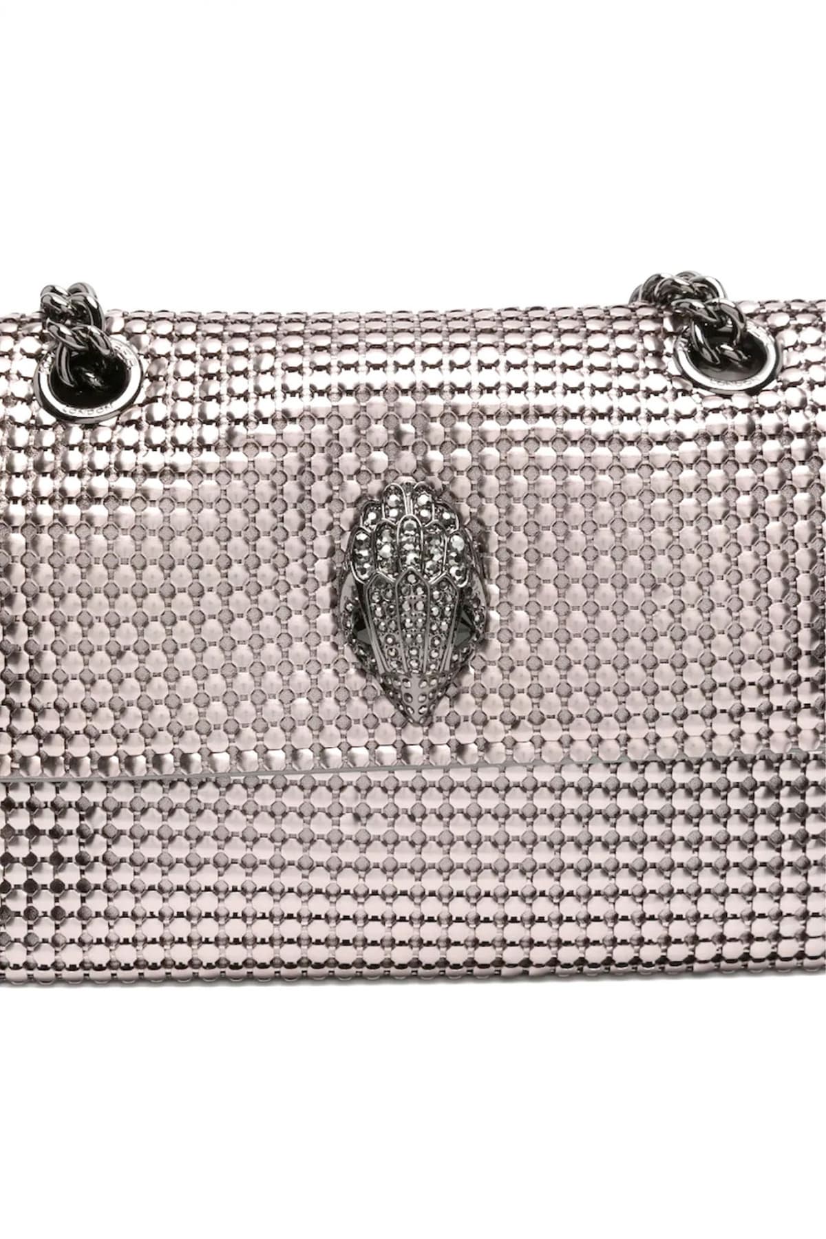 KURT GEIGER ΤΣΑΝΤΑ ΩΜΟΥ/CROSSBODY KENSINGTON CHAINMAIL ΜΕΤΑΛΛΙΚΑ ΤΡΟΥΞ ΑΛΥΣΙΔΑ LOGO ΑΣΗΜΙ