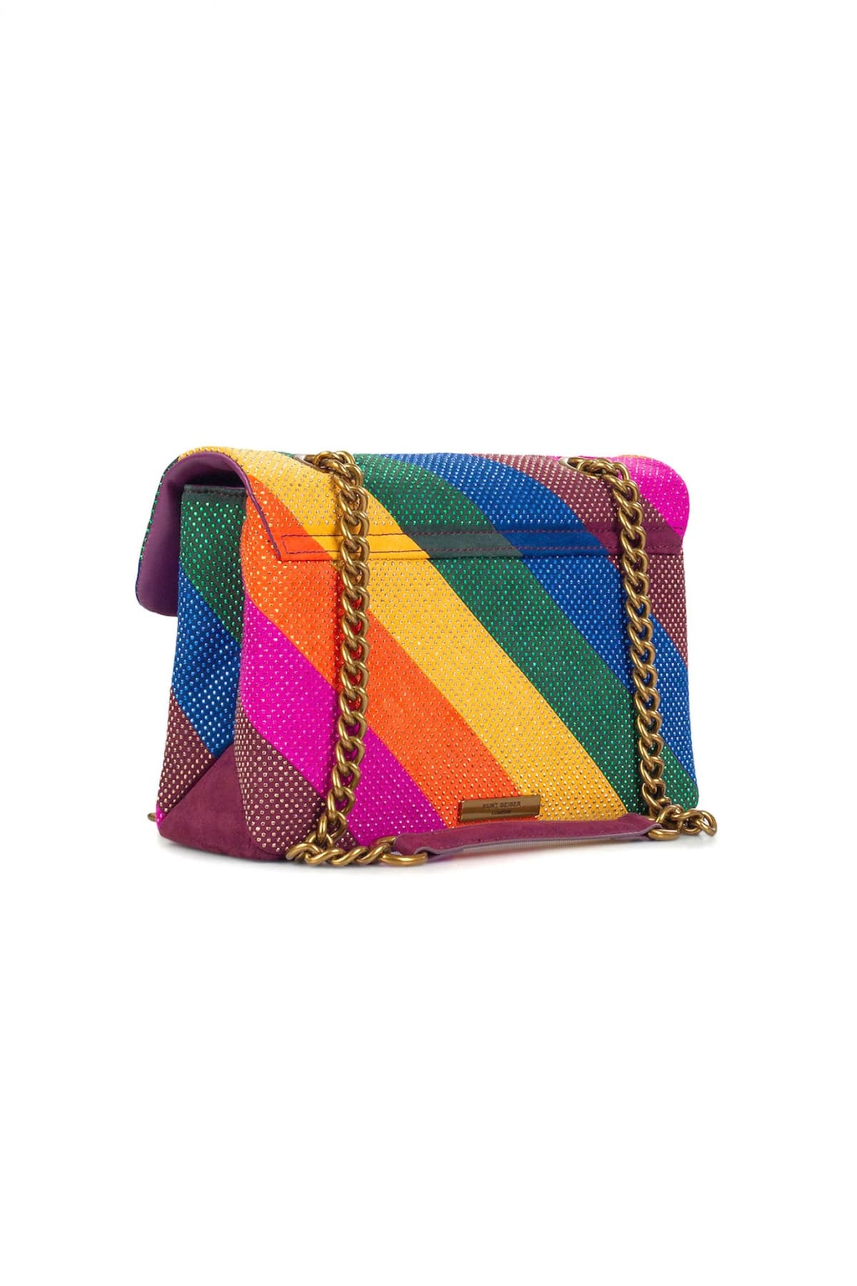 KURT GEIGER ΤΣΑΝΤΑ ΩΜΟΥ/CROSSBODY FABRIC KENSINGTON BAG L ΣΤΡΑΣ ΑΛΥΣΙΔΑ LOGO ΠΟΛΥΧΡΩΜΟ