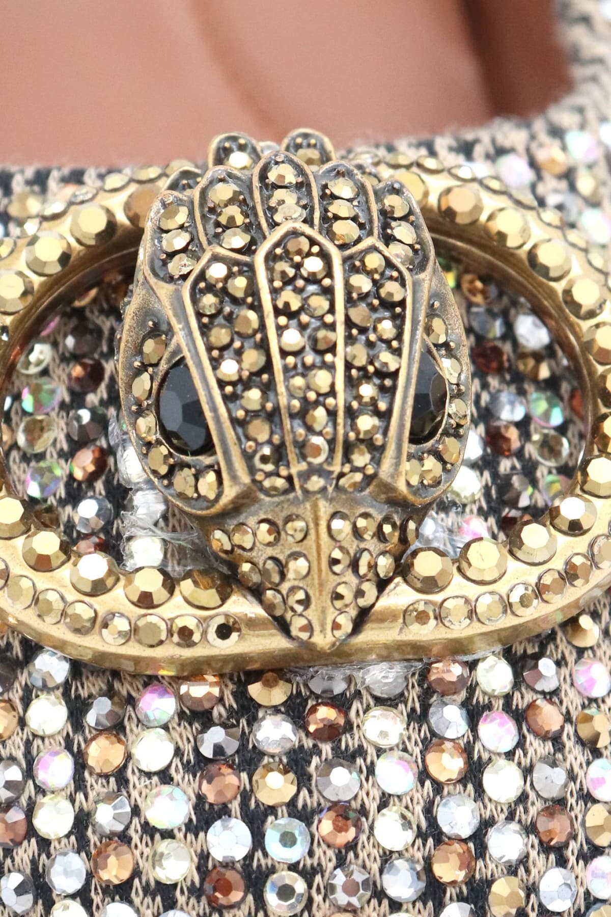 KURT GEIGER ΠΑΠΟΥΤΣΙΑ ΜΠΑΛΑΡΙΝΕΣ CHELSEA BALLERINA ΣΤΡΑΣ LOGO ΜΠΕΖ ΧΡΥΣΟ