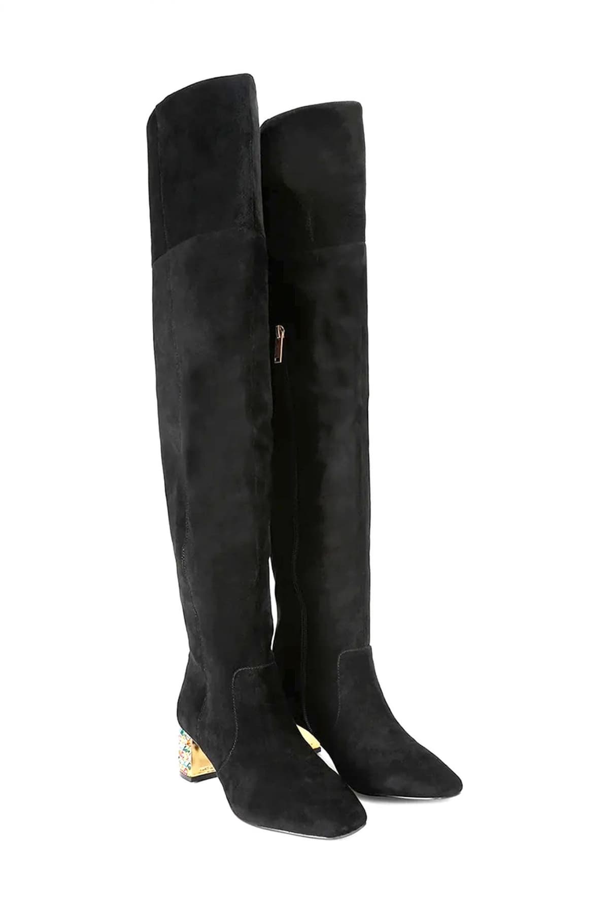 KURT GEIGER ΠΑΠΟΥΤΣΙΑ ΜΠΟΤΕΣ CHELSEA BLOCK OTK BOOT ΣΟΥΕΤ ΦΕΡΜΟΥΑΡ ΣΤΡΑΣ ΠΟΛΥΧΡΩΜΟ LOGO MAΥΡΟ