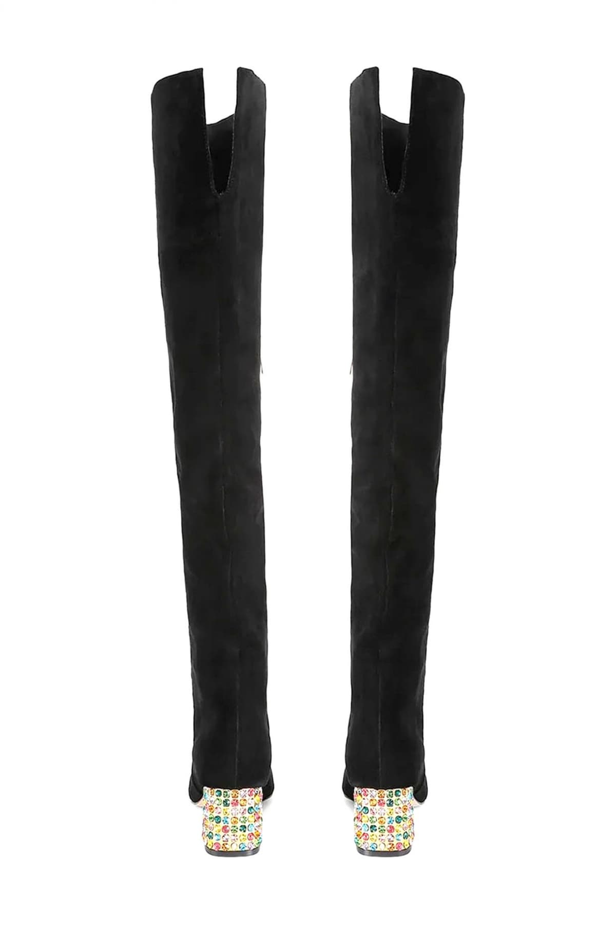 KURT GEIGER ΠΑΠΟΥΤΣΙΑ ΜΠΟΤΕΣ CHELSEA BLOCK OTK BOOT ΣΟΥΕΤ ΦΕΡΜΟΥΑΡ ΣΤΡΑΣ ΠΟΛΥΧΡΩΜΟ LOGO MAΥΡΟ