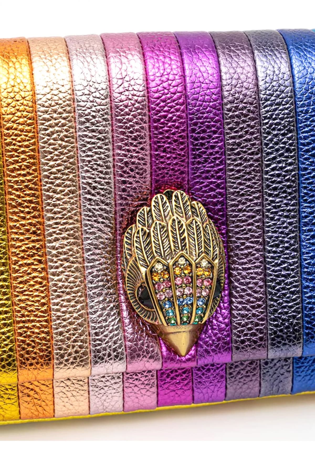 KURT GEIGER TΣΑΝΤΑ CROSSBODY/ΩΜΟΥ MINI KENSINGTON KURT Q AΛΥΣΙΔΑ ΜΕΤΑΛΛΙΚΑ ΧΡΩΜΑΤΑ LOGO ΠΟΛΥΧΡΩΜΟ