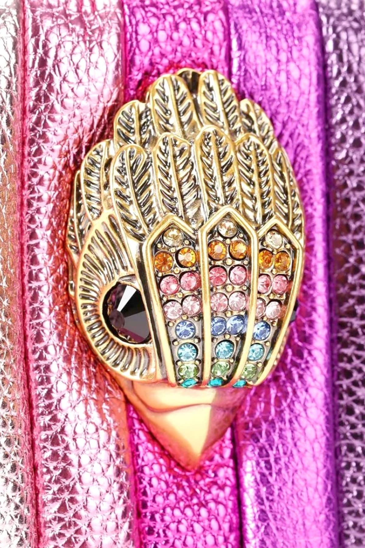 KURT GEIGER TΣΑΝΤΑ CROSSBODY KENSINGTON XBODY KURT Q ΑΛΥΣΙΔΑ LOGO METAΛΛΙΚΑ ΧΡΩΜΑΤΑ ΠΟΛΥΧΡΩΜΟ