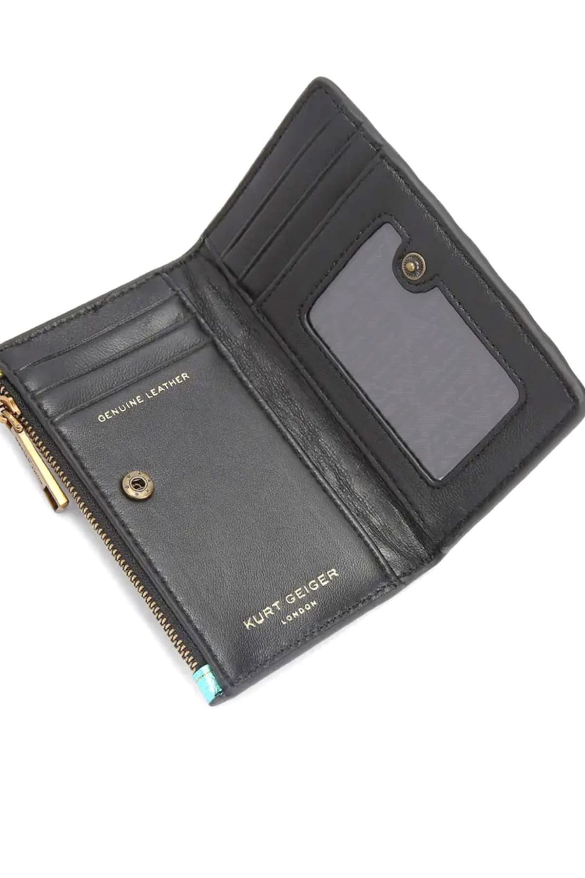 KURT GEIGER ΠΟΡΤΟΦΟΛΙ KENSINGTON BIFOLD W Q ΜΕΤΑΛΛΙΚΑ ΧΡΩΜΑΤΑ LOGO ΠΟΛΥΧΡΩΜΟ