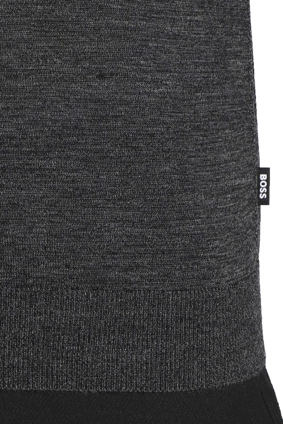 BOSS ΠΛΕΚΤΟ CREW NECK LENO-P ΑΝΘΡΑΚΙ