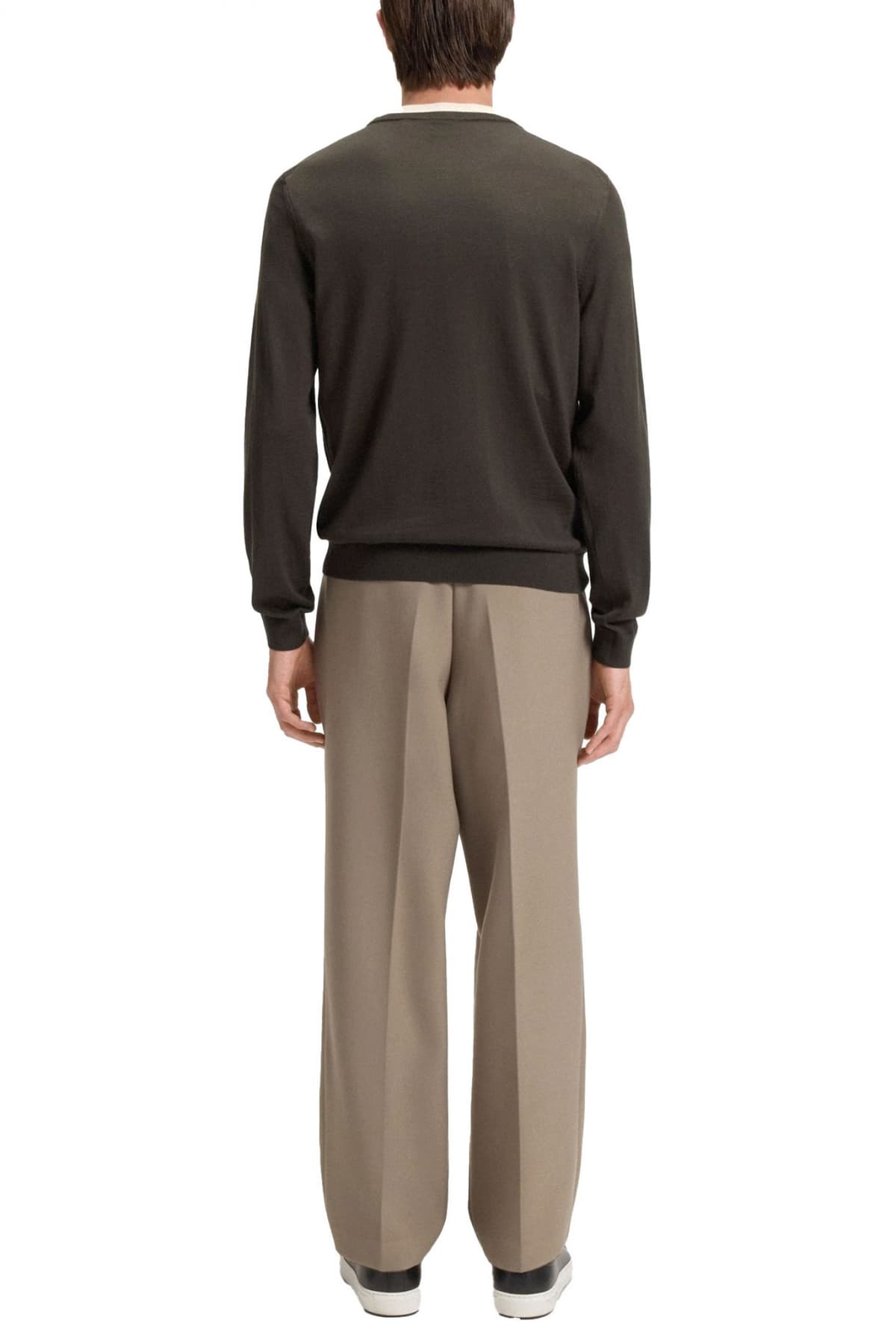 BOSS ΠΛΕΚΤΟ CREW NECK LENO-P ΚΑΦΕ