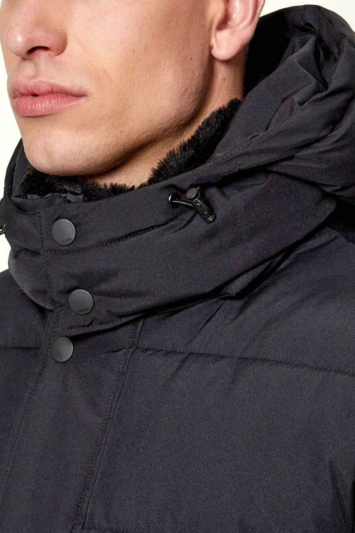 KARL LAGERFELD ΜΠΟΥΦΑΝ HOODED PARKA ΜΑΥΡΟ