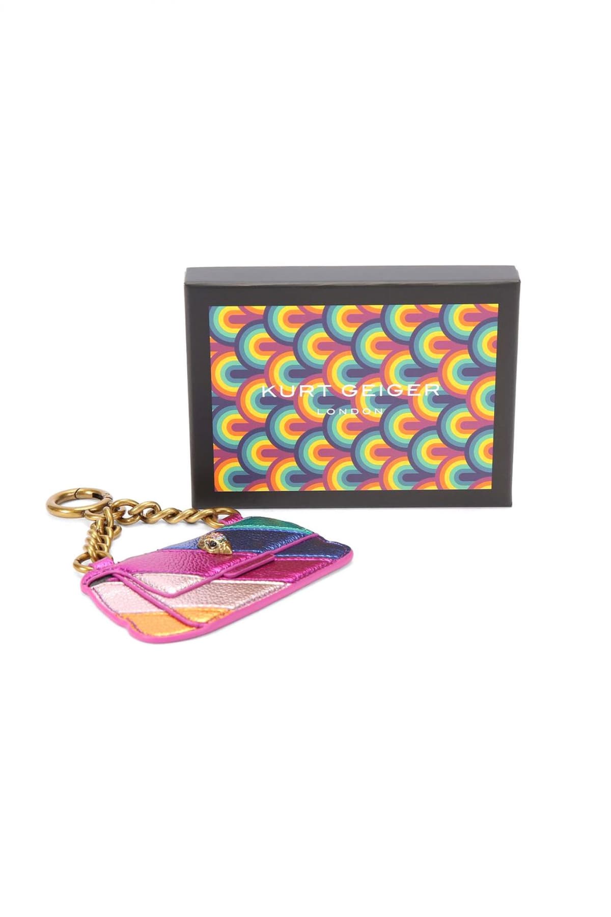 KURT GEIGER ΜΠΡΕΛΟΚ KENSINGTON KEYRING ΜΕΤΑΛΛΙΚΑ ΧΡΩΜΑΤΑ LOGO ΠΟΛΥΧΡΩΜΟ