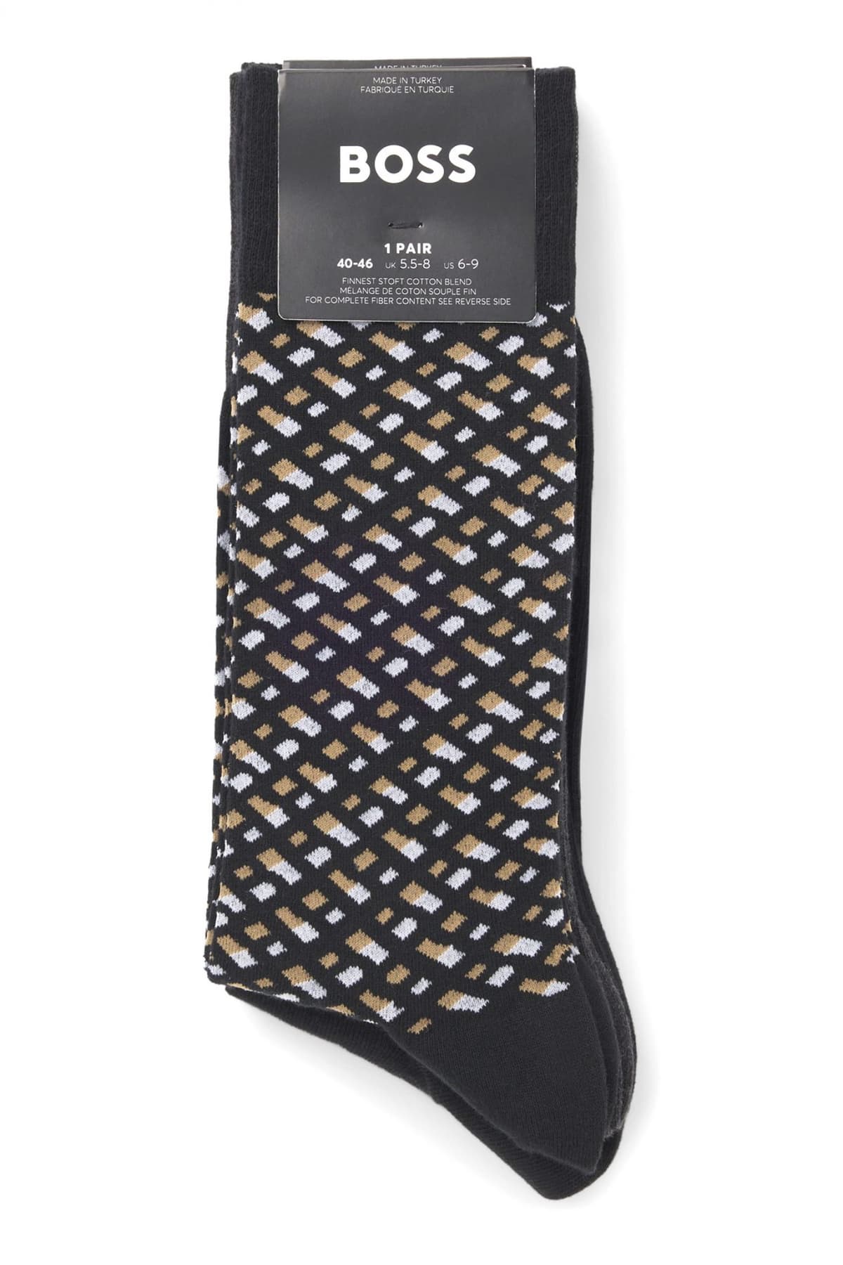 BOSS ΚΑΛΤΣΕΣ 4P RS GIFT MONOGRAM ΜΑΥΡΟ-ΑΝΘΡΑΚΙ