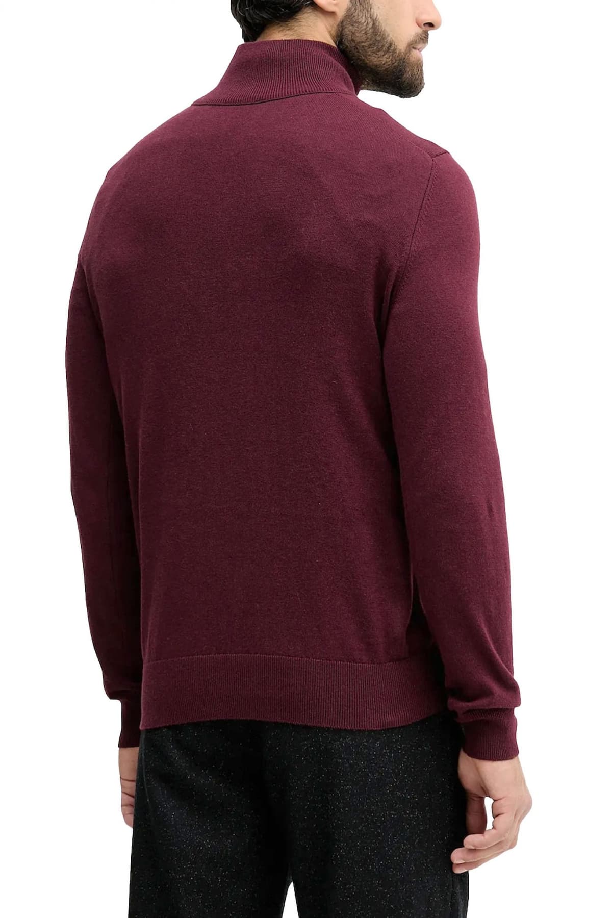 BOSS CASUAL ΠΛΕΚΤΟ HALFZIP KANOBIX S ΜΠΟΡΝΤΩ