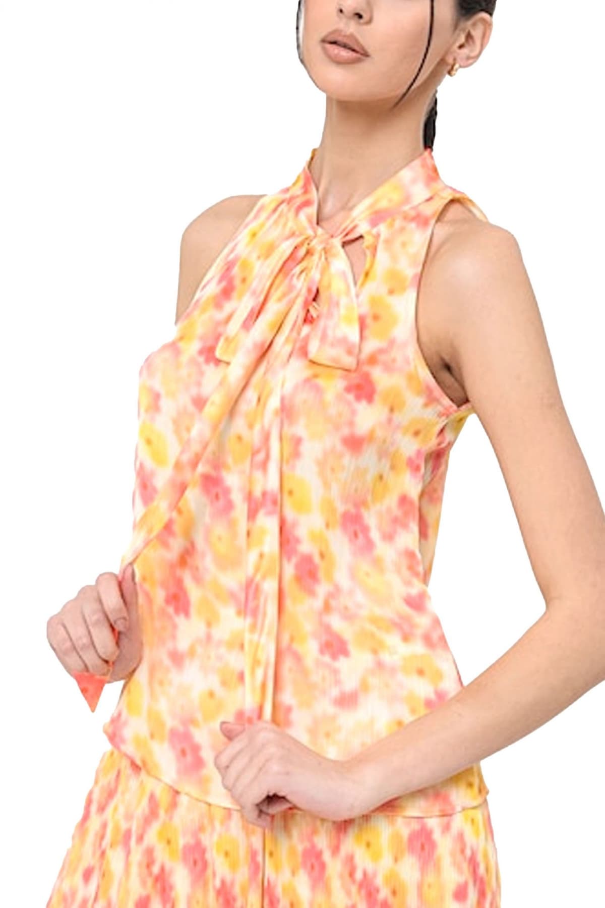 HUGO TOP CELUNI-1 ΕΜΠΡΙΜΕ ΔΕΣΙΜΟ ΣΤΟ ΛΑΙΜΟ ΚΙΤΡΙΝΟ-ΦΟΥΞΙΑ