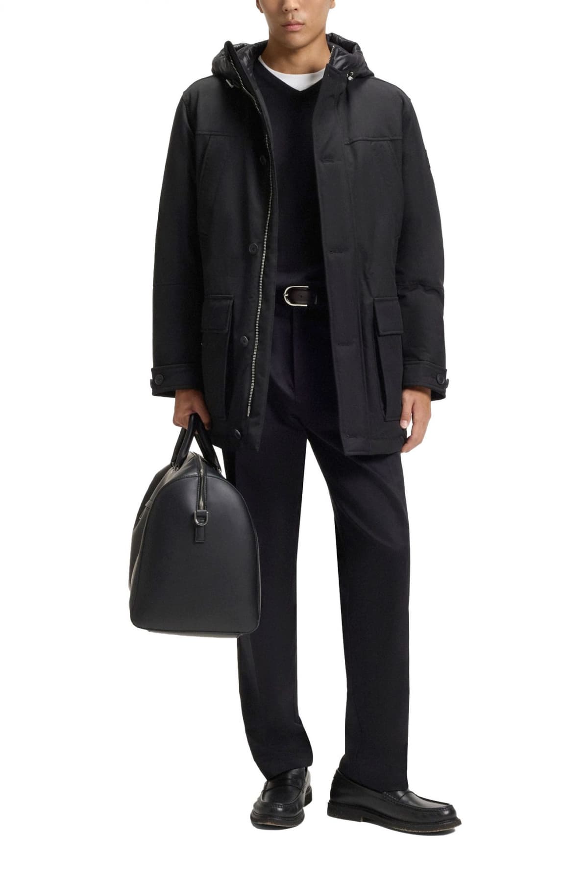 BOSS ΜΠΟΥΦΑΝ JACKET HOODIE H-DETONI ΜΑΥΡΟ