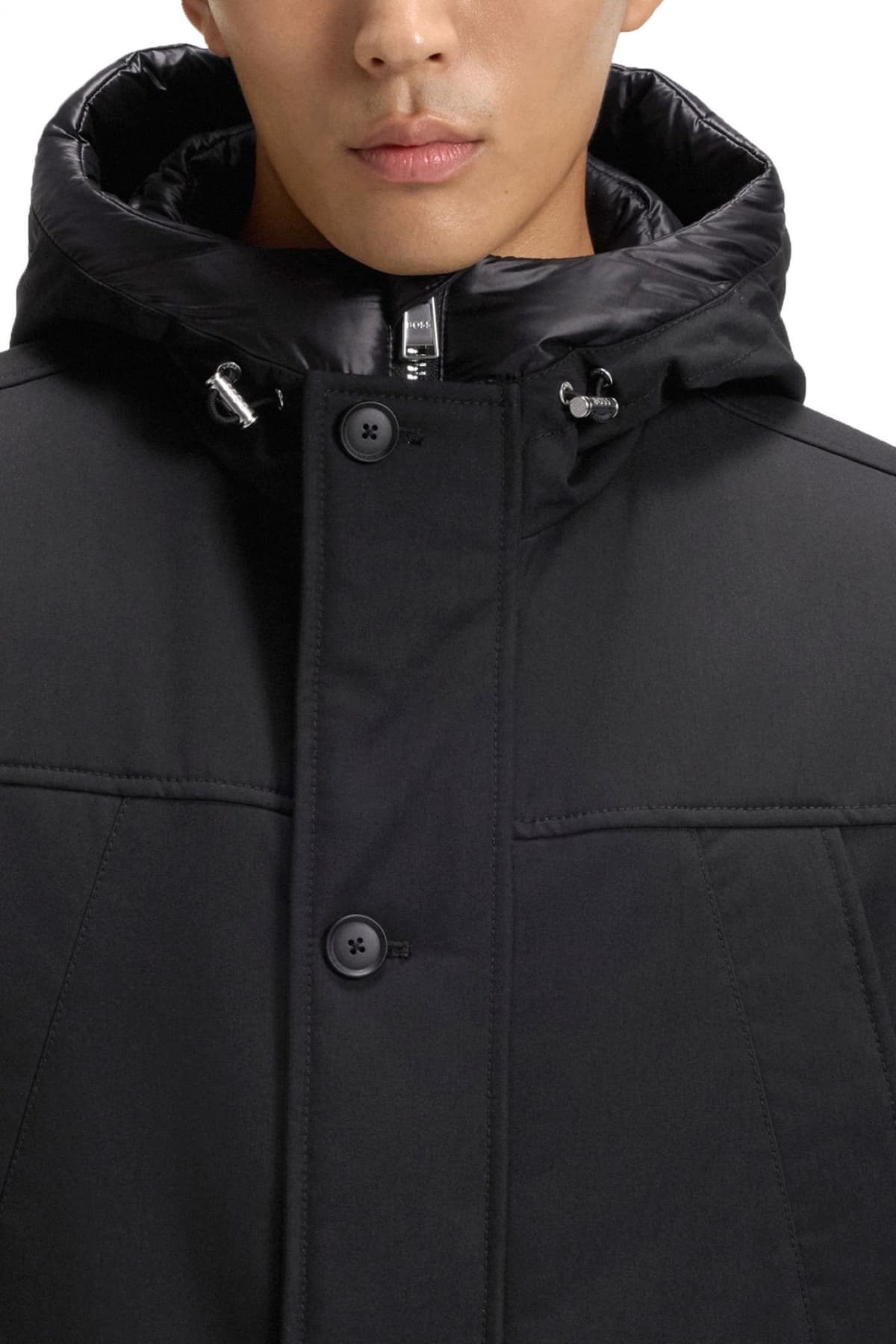 BOSS ΜΠΟΥΦΑΝ JACKET HOODIE H-DETONI ΜΑΥΡΟ