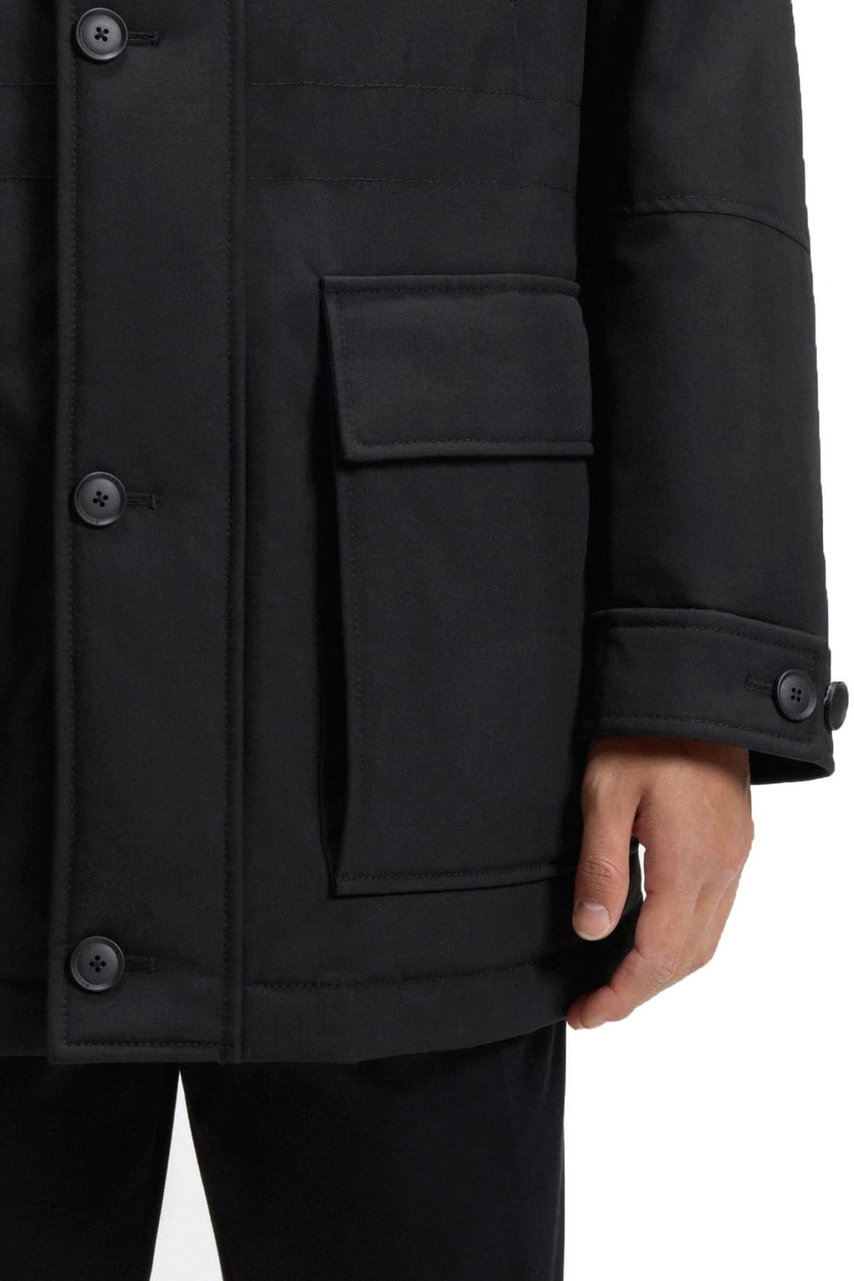 BOSS ΜΠΟΥΦΑΝ JACKET HOODIE H-DETONI ΜΑΥΡΟ