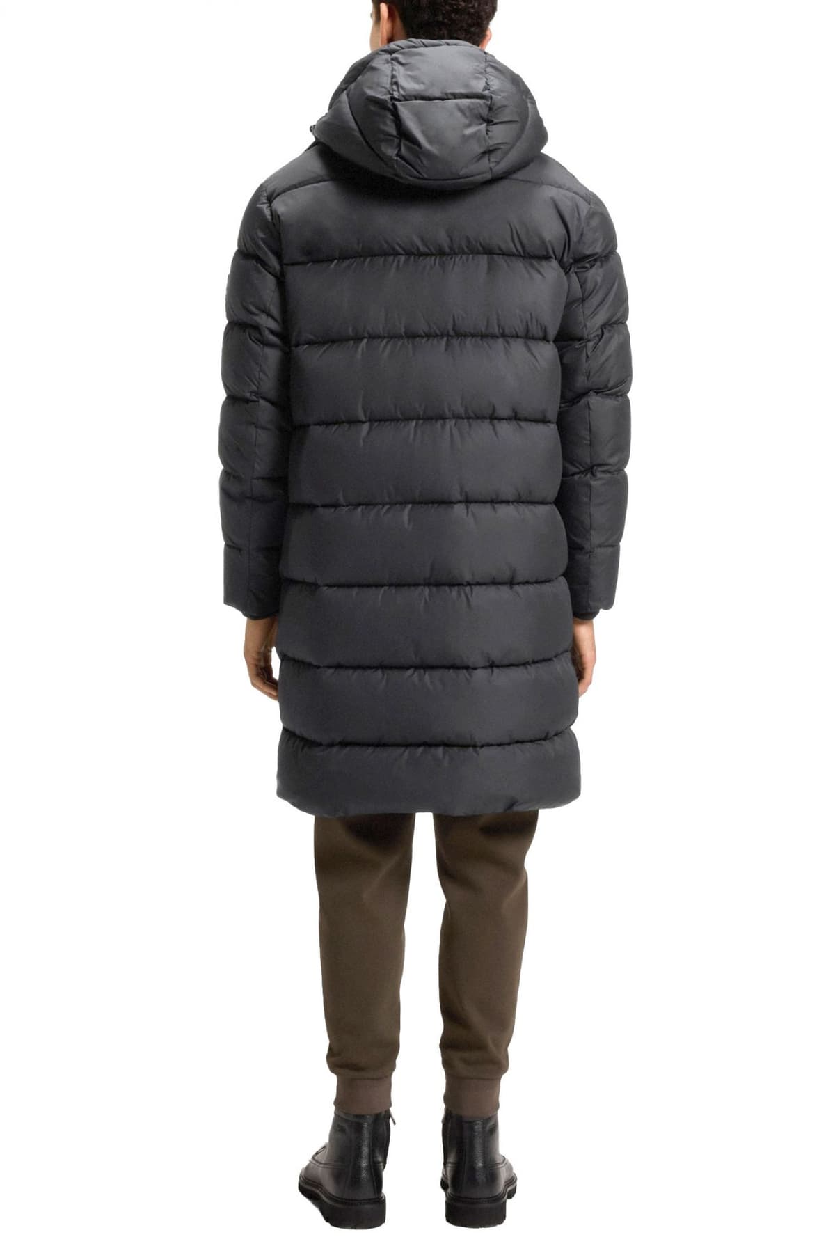 BOSS ΜΠΟΥΦΑΝ PUFFER H-CENUTO HOODIE ΜΑΥΡΟ