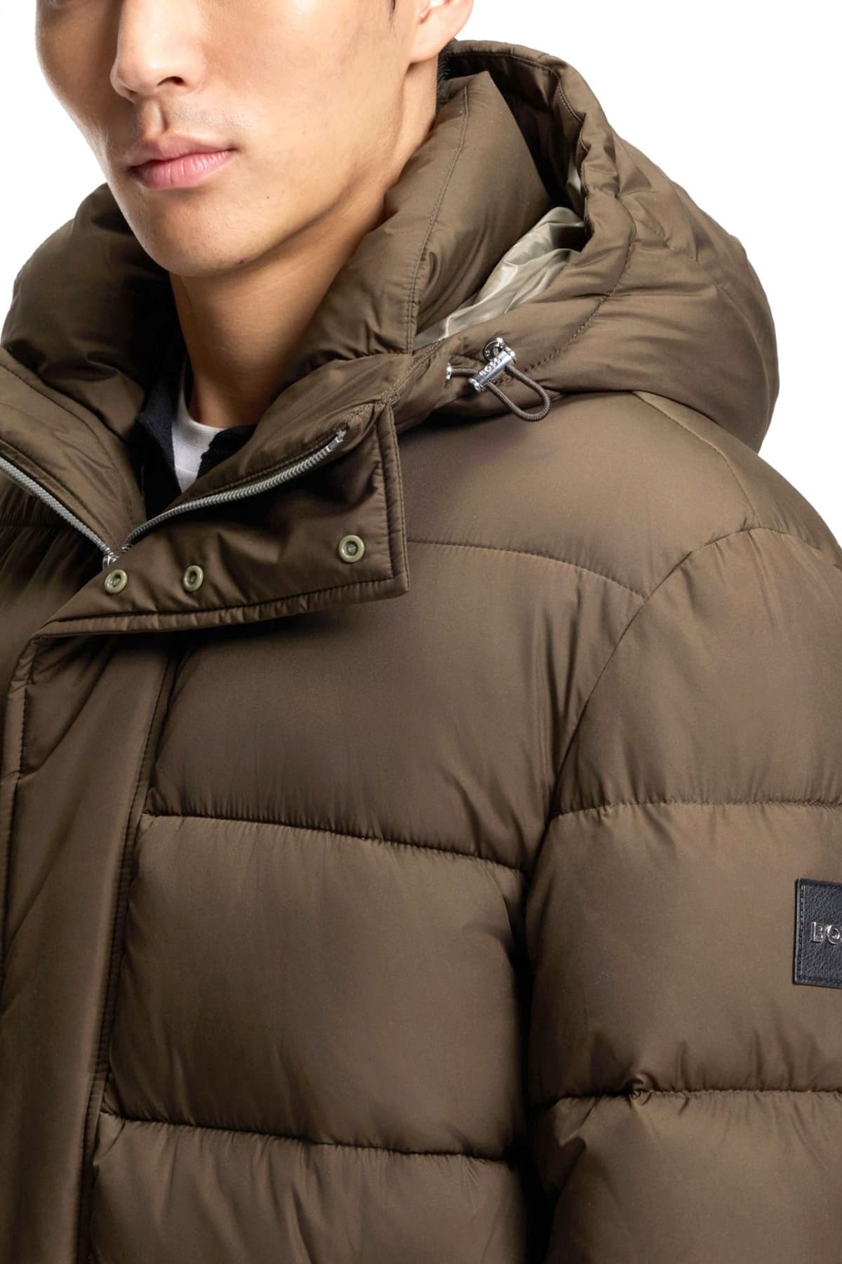 BOSS ΜΠΟΥΦΑΝ PUFFER H-CENUTO HOODIE ΧΑΚΙ