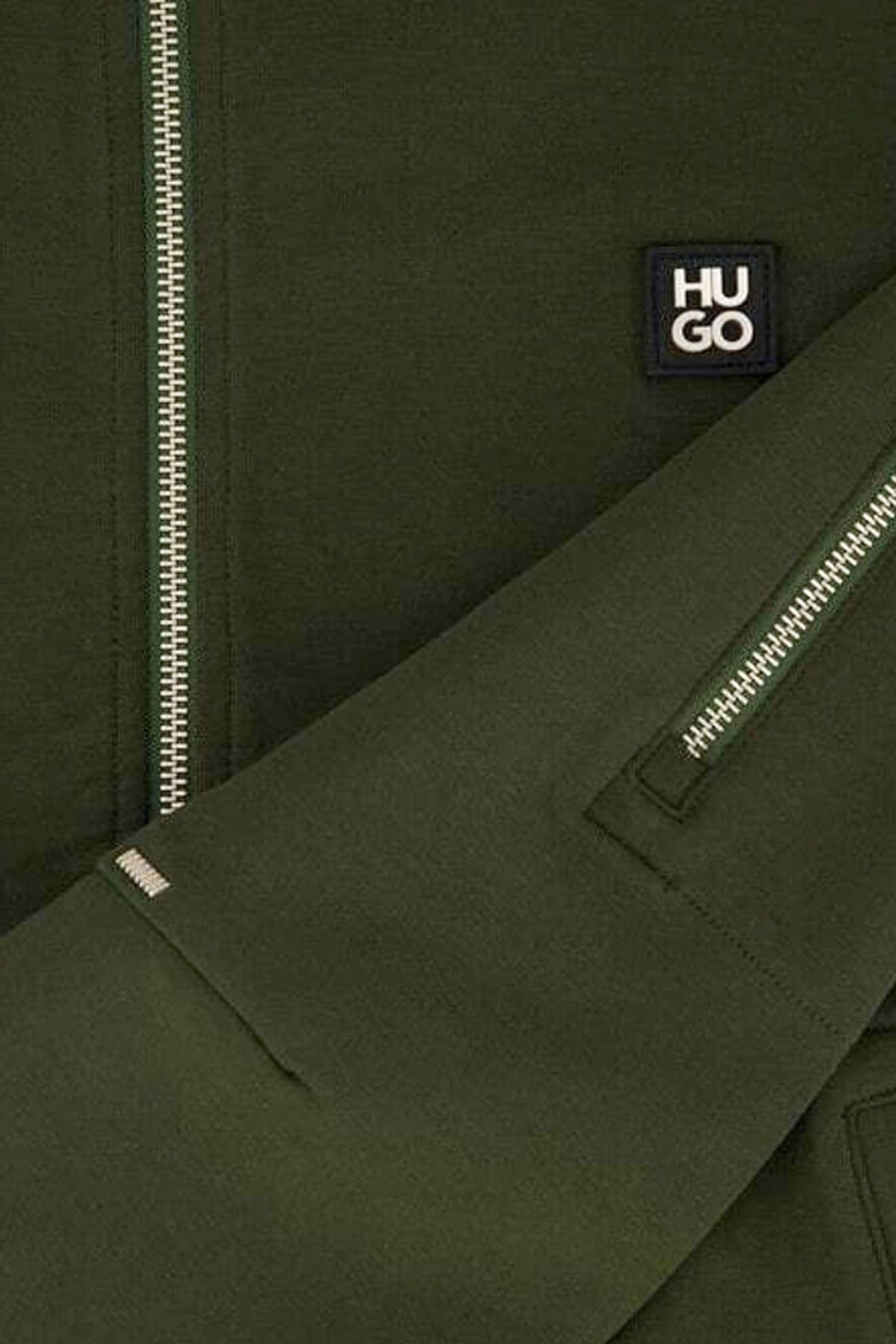 HUGO ΦΟΥΤΕΡ ZIPHOOD DARGENZIP LOGO ΜΕΤΑΛΛΙΚΟ ΧΑΚΙ