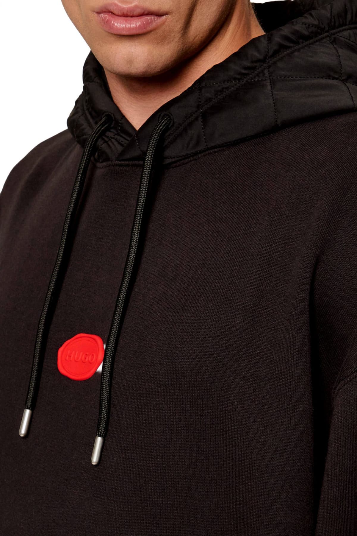 HUGO ΦΟΥΤΕΡ HOODIE DILVANO LOGO ΤΣΕΠΕΣ ΜΑΥΡΟ