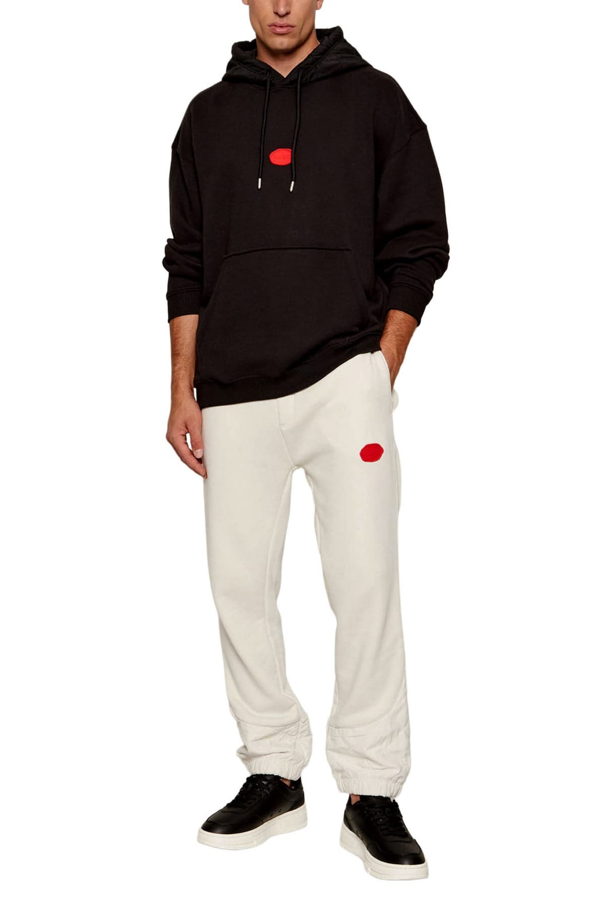 HUGO ΦΟΥΤΕΡ HOODIE DILVANO LOGO ΤΣΕΠΕΣ ΜΑΥΡΟ