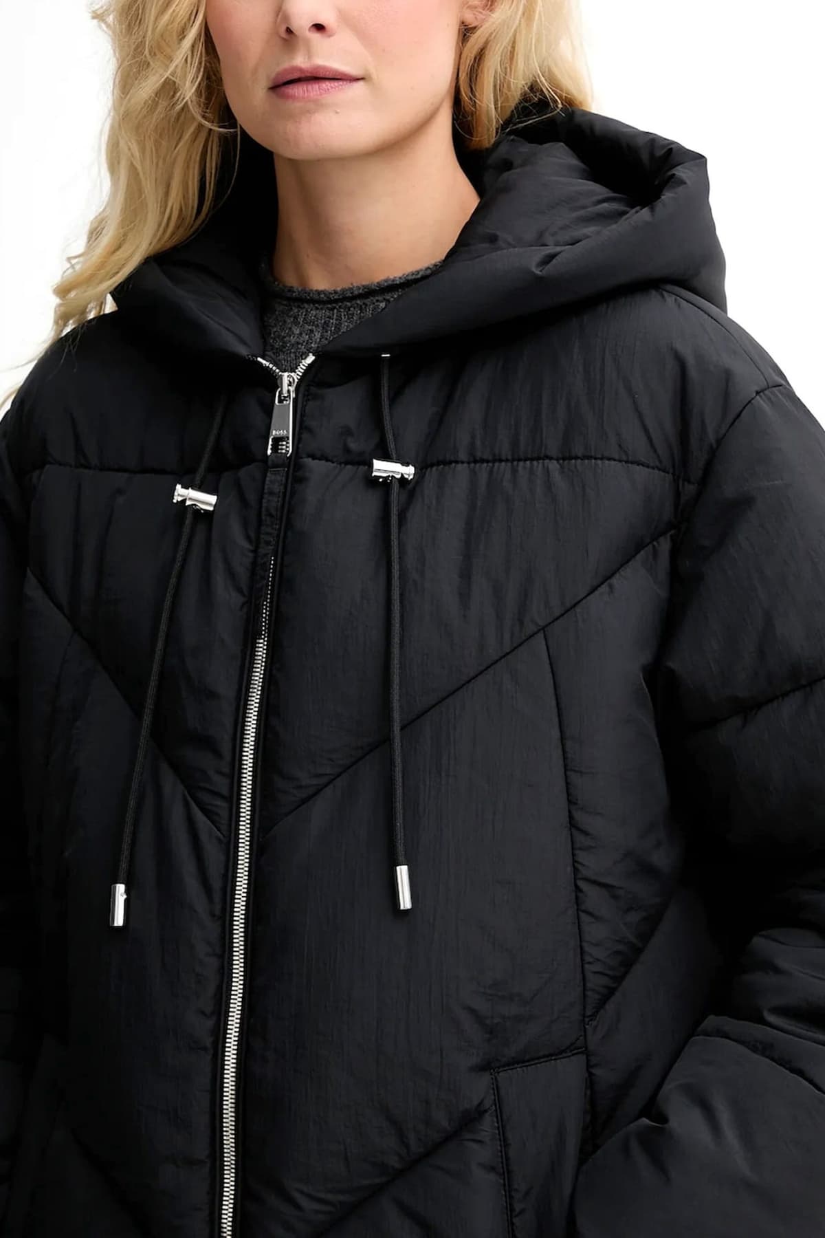 BOSS CASUAL ΜΠΟΥΦΑΝ C_PIAPOLLY ΦΟΥΣΚΩΤΟ ΚΟΥΚΟΥΛΑ ΜΑΥΡΟ