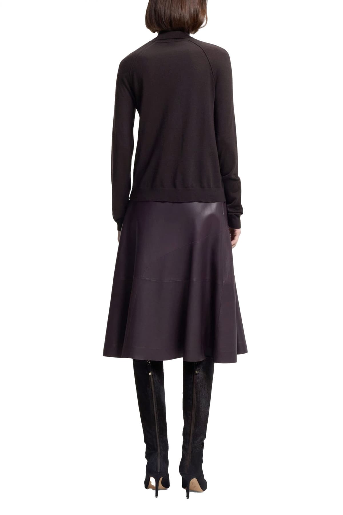 BOSS ΠΛΕΚΤΟ TURTLENECK FRIZANI ΣΚΟΥΡΟ ΜΩΒ