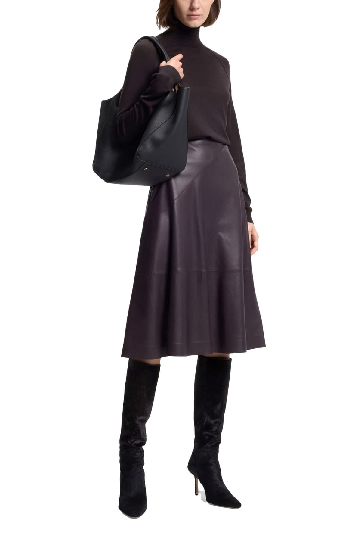 BOSS ΠΛΕΚΤΟ TURTLENECK FRIZANI ΣΚΟΥΡΟ ΜΩΒ