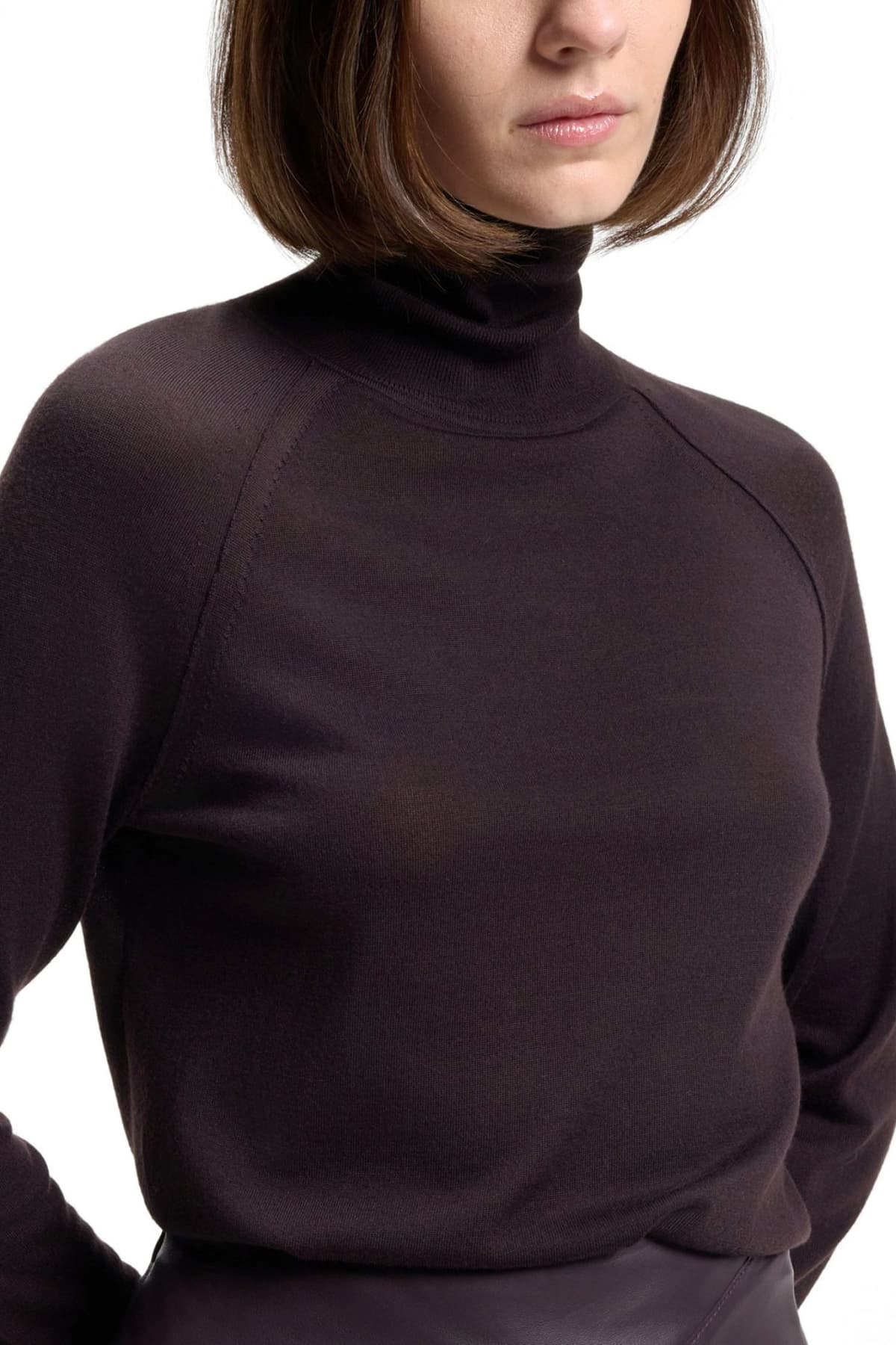 BOSS ΠΛΕΚΤΟ TURTLENECK FRIZANI ΣΚΟΥΡΟ ΜΩΒ