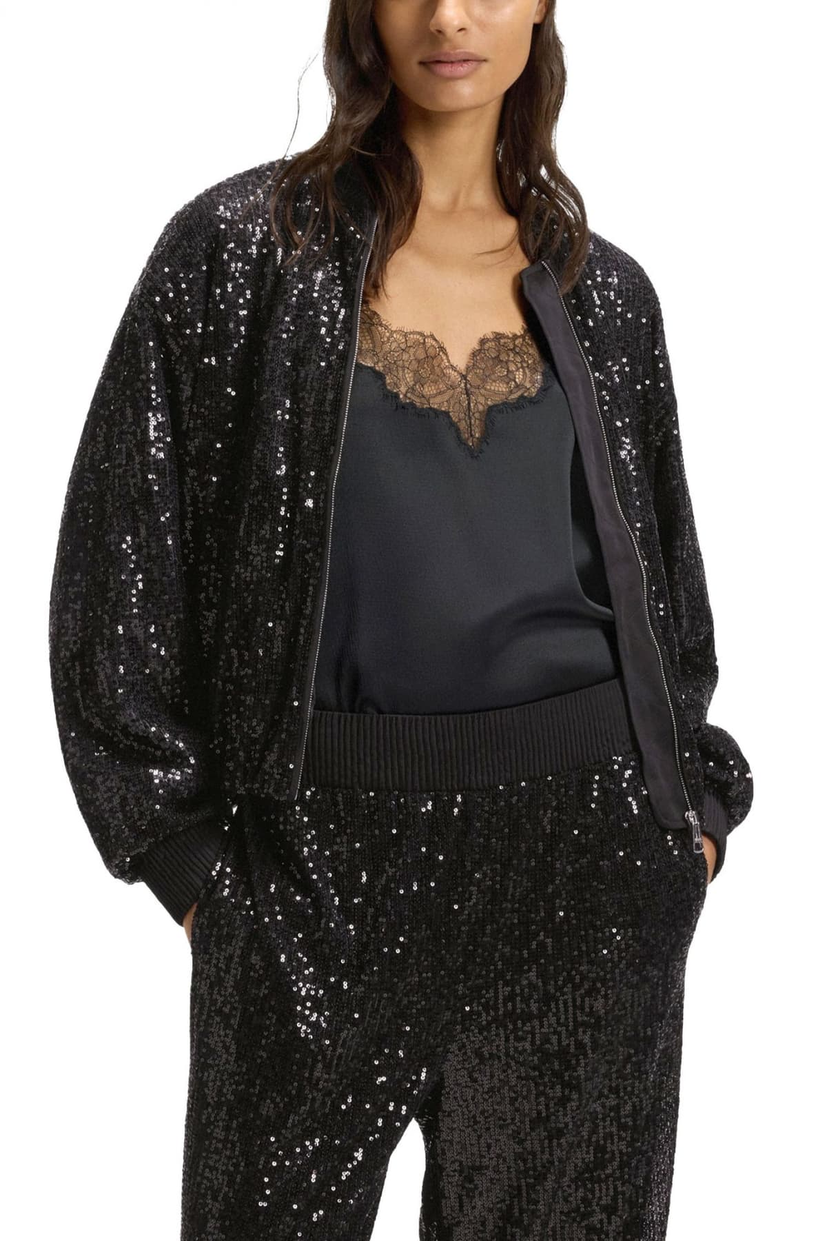 BOSS CASUAL ΖΑΚΕΤΑ C_JILLOI FULLZIP ΠΑΓΙΕΤΑ ΤΣΕΠΕΣ ΜΑΥΡΟ