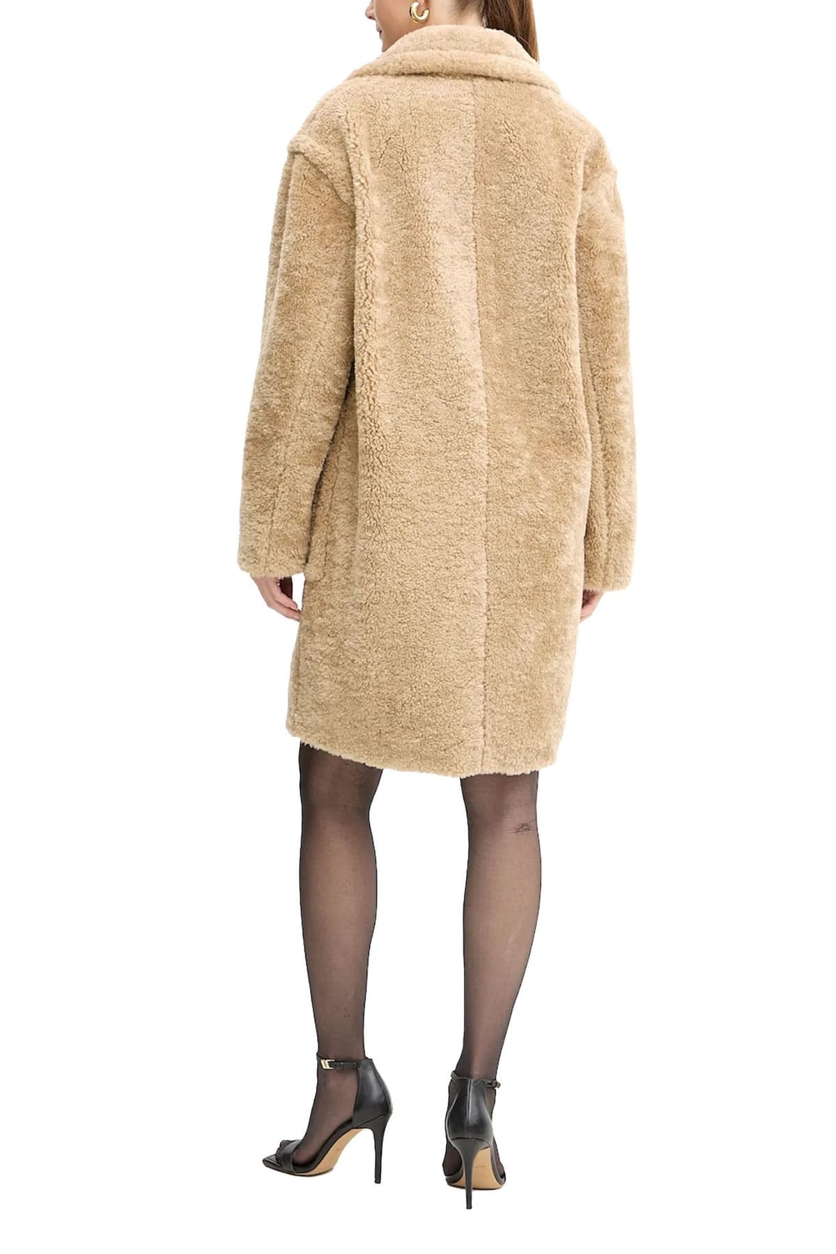 BOSS CASUAL ΓΟΥΝΑ C_CATEDY FAUX FUR ΤΣΕΠΕΣ ΜΠΕΖ