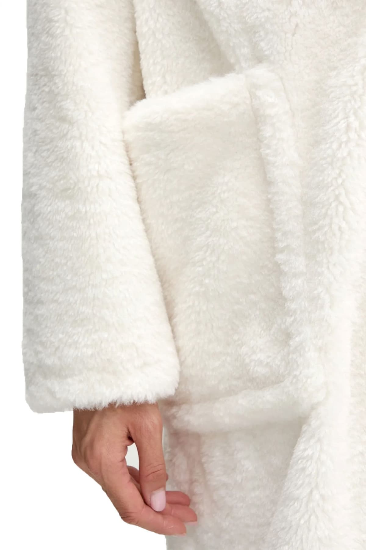 BOSS CASUAL ΓΟΥΝΑ C_CATEDY FAUX FUR ΤΣΕΠΕΣ ΕΚΡΟΥ